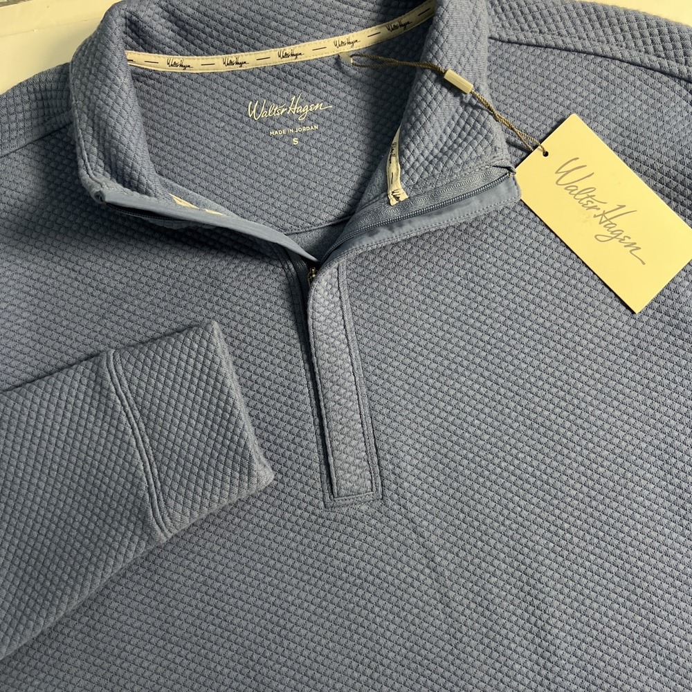 Walter Hagen‎ Golf Clubhouse Men's Blue 1/4 Zip Size Small Textured-New